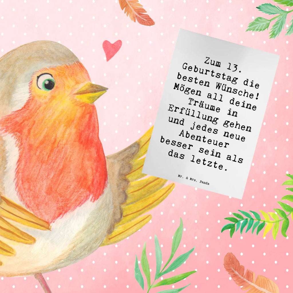 Greetings card Saying Zum 13. Geburtstag die besten Wünsche! Mögen all deine Träume in Erfüllung gehen und jedes neue Abenteuer besser sein als das letzte. Klappkarte, Geburtstagskarte, Karte, Einladungskarte, Ansichtskarten, Grußkarte, Hochzeitskarte, Glückwunschkarte, Geburtstag, Geburtstagsgeschenk, Geschenk