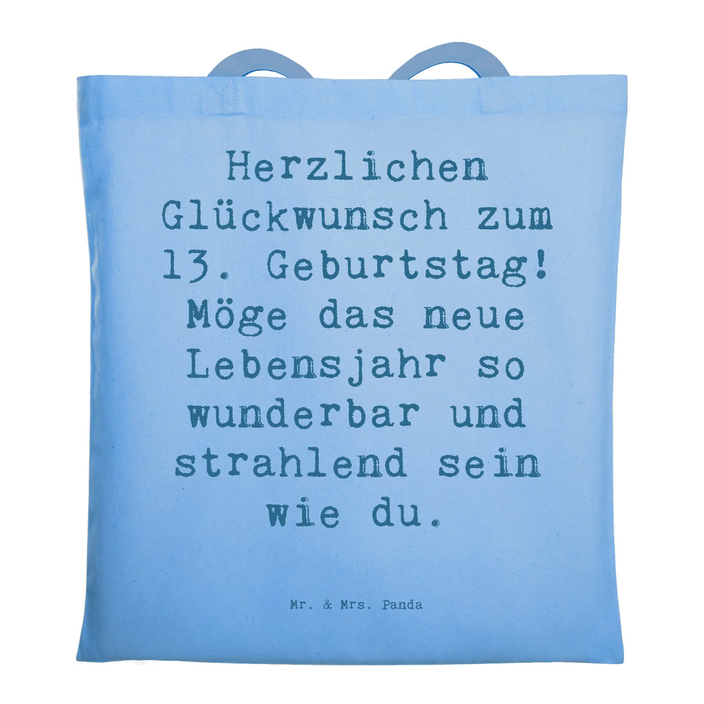 Tote bag Saying Herzlichen Glückwunsch zum 13. Geburtstag! Möge das neue Lebensjahr so wunderbar und strahlend sein wie du. Schultertasche, Einkaufstasche, Beuteltasche, Shopper, Laptoptasche, Umhängetasche, Strandtasche, Beutel, Stoffbeutel, Jutetasche, Tasche, Badetasche, Tragetasche, Einkaufstüte, Stofftasche, Jutebeutel, Geburtstag, Geburtstagsgeschenk, Geschenk