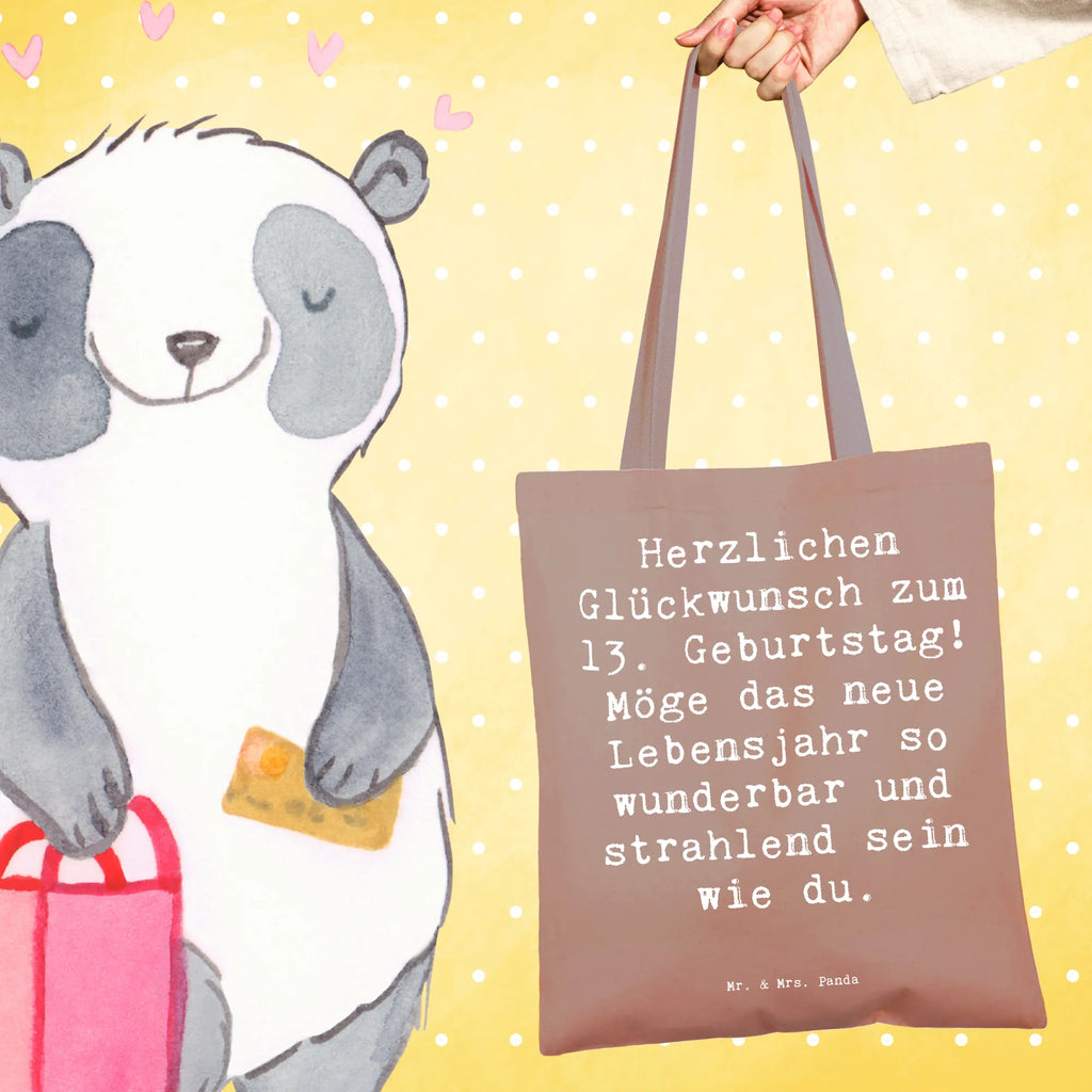 Tote bag Saying Herzlichen Glückwunsch zum 13. Geburtstag! Möge das neue Lebensjahr so wunderbar und strahlend sein wie du. Schultertasche, Einkaufstasche, Beuteltasche, Shopper, Laptoptasche, Umhängetasche, Strandtasche, Beutel, Stoffbeutel, Jutetasche, Tasche, Badetasche, Tragetasche, Einkaufstüte, Stofftasche, Jutebeutel, Geburtstag, Geburtstagsgeschenk, Geschenk