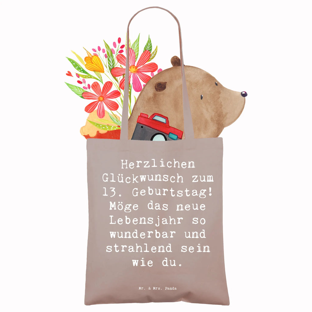 Tote bag Saying Herzlichen Glückwunsch zum 13. Geburtstag! Möge das neue Lebensjahr so wunderbar und strahlend sein wie du. Schultertasche, Einkaufstasche, Beuteltasche, Shopper, Laptoptasche, Umhängetasche, Strandtasche, Beutel, Stoffbeutel, Jutetasche, Tasche, Badetasche, Tragetasche, Einkaufstüte, Stofftasche, Jutebeutel, Geburtstag, Geburtstagsgeschenk, Geschenk