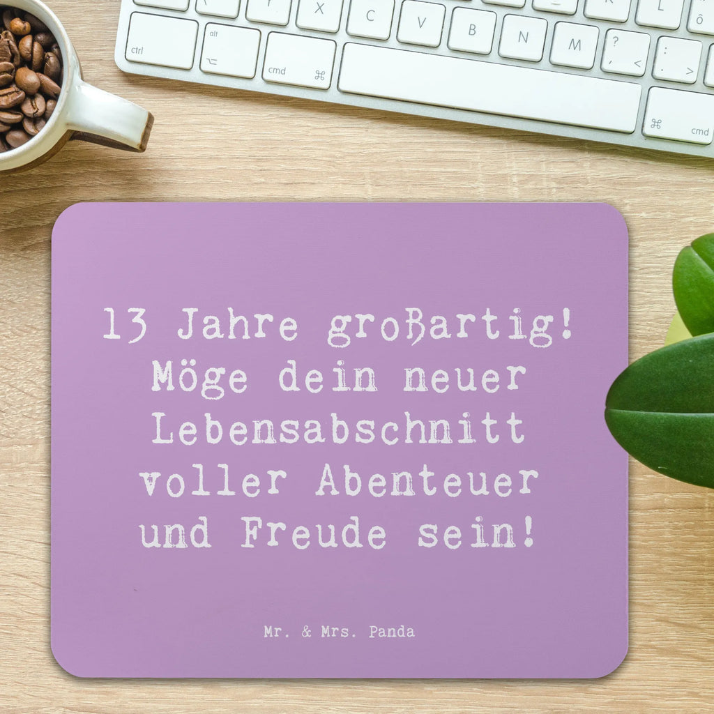 Mouse mat Saying 13 Jahre großartig! Möge dein neuer Lebensabschnitt voller Abenteuer und Freude sein! Arbeitszimmer, Mausunterlage, Designer Mauspad, PC Zubehör, Einzigartiges Mauspad, Büroausstattung, Mauspad, Computer zubehör, Mousepad, Mauspad Büro, Geburtstag, Geburtstagsgeschenk, Geschenk