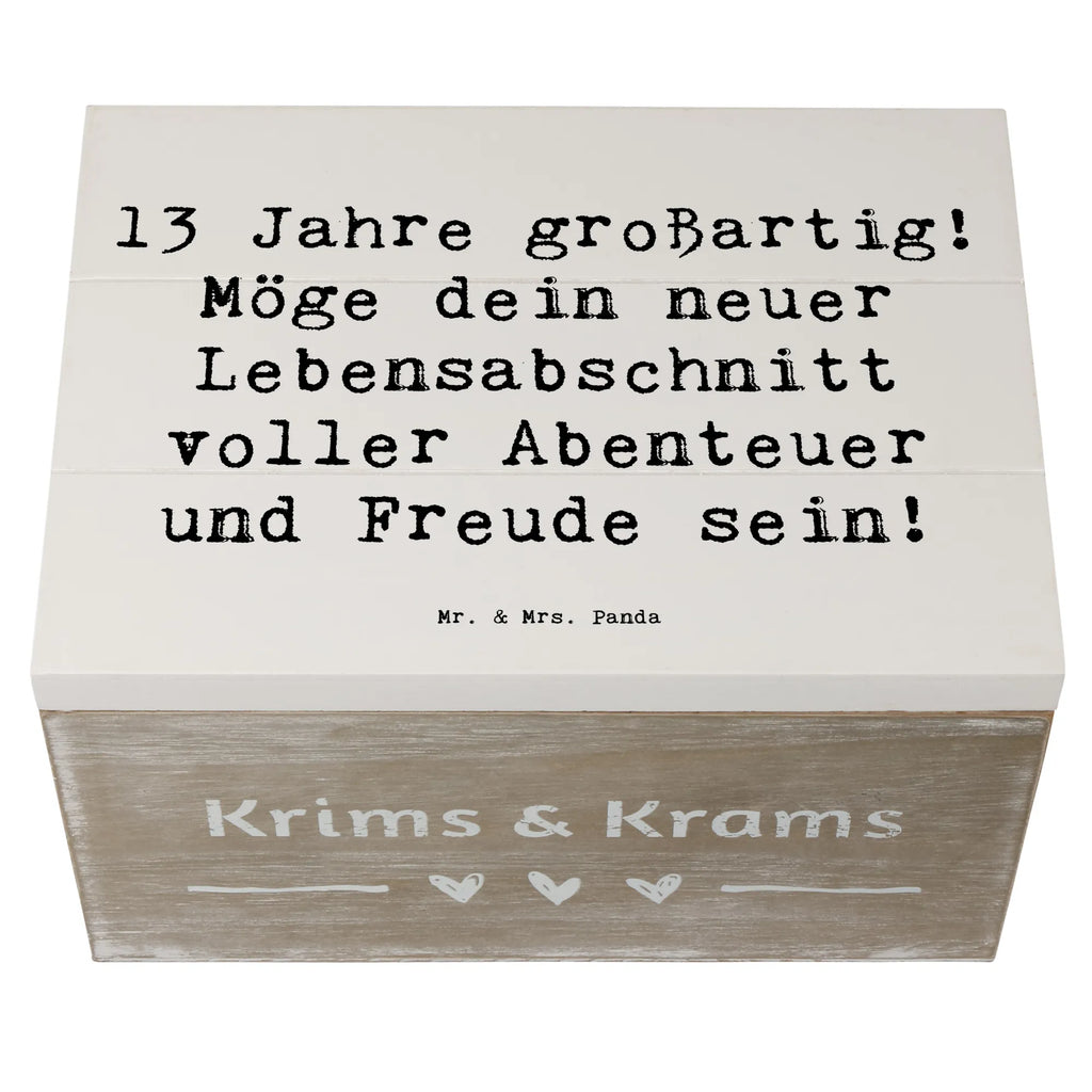 Holzkiste Spruch 13. Geburtstag Freude Truhe, Kiste, Schatulle, Schatzkiste, Aufbewahrungsbox, Holzkiste, Dekokiste, Geschenkbox, Erinnerungskiste, Geschenkdose, XXL, Erinnerungsbox, Geburtstag, Geburtstagsgeschenk, Geschenk
