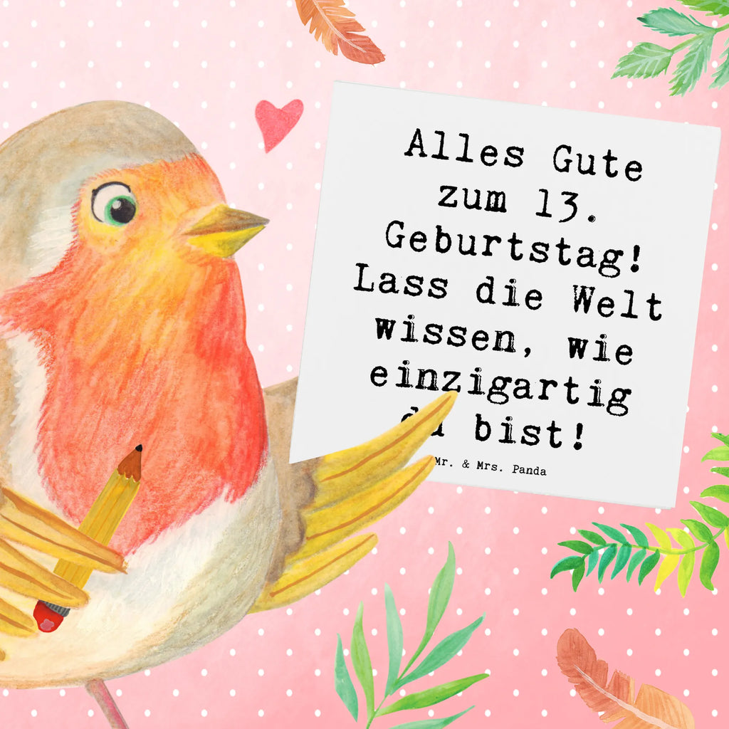 Deluxe Card Saying Alles Gute zum 13. Geburtstag! Lass die Welt wissen, wie einzigartig du bist! Glückwunschkarte, Klappkarte, Karte, Hochwertige Grußkarte, Grußkarte, Hochzeitskarte, Hochwertige Klappkarte, Geburtstagskarte, Einladungskarte, Geburtstag, Geburtstagsgeschenk, Geschenk