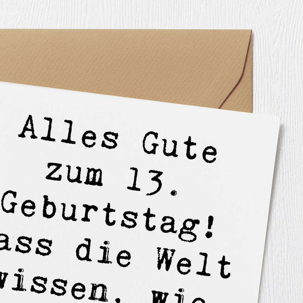 Deluxe Card Saying Alles Gute zum 13. Geburtstag! Lass die Welt wissen, wie einzigartig du bist! Glückwunschkarte, Klappkarte, Karte, Hochwertige Grußkarte, Grußkarte, Hochzeitskarte, Hochwertige Klappkarte, Geburtstagskarte, Einladungskarte, Geburtstag, Geburtstagsgeschenk, Geschenk