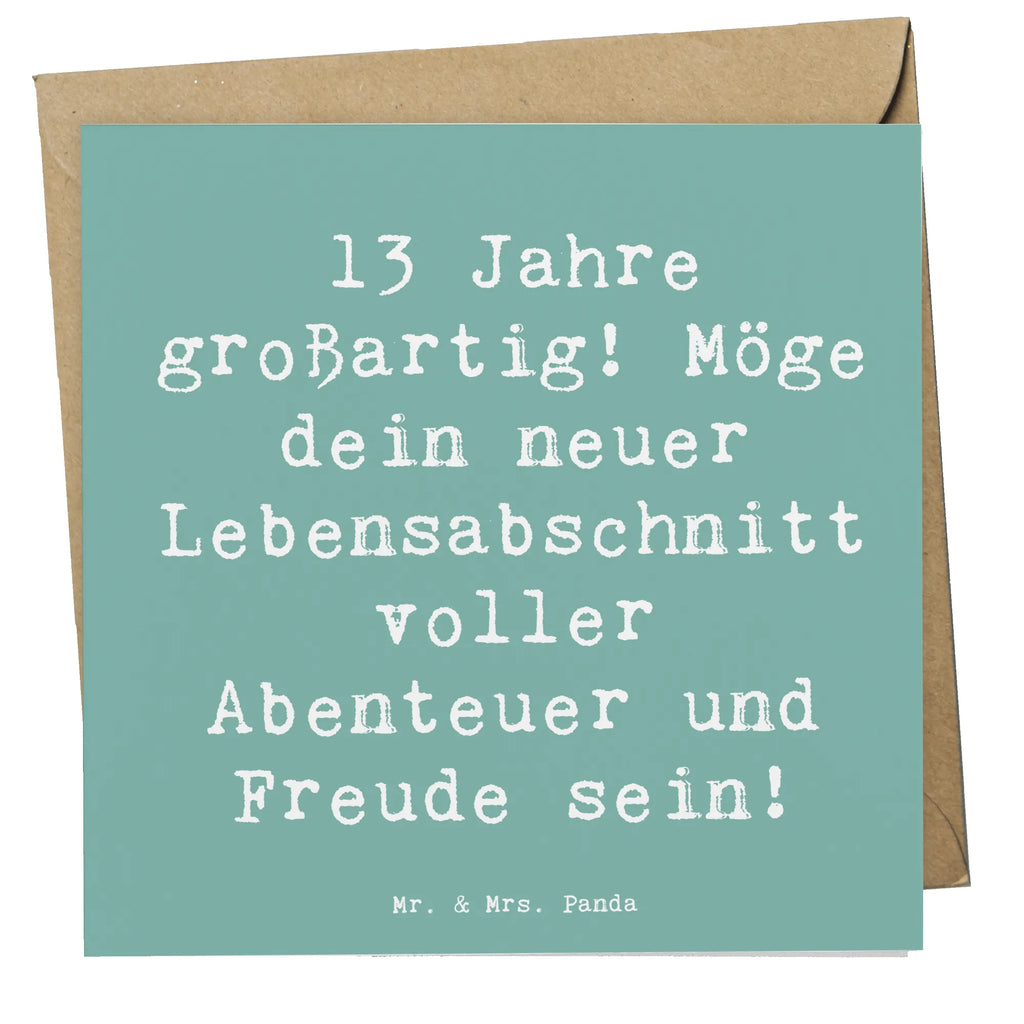 Deluxe Karte Spruch 13. Geburtstag Freude Glückwunschkarte, Hochwertige Klappkarte, Geburtstagskarte, Einladungskarte, Hochzeitskarte, Klappkarte, Grußkarte, Karte, Hochwertige Grußkarte, Geburtstag, Geburtstagsgeschenk, Geschenk