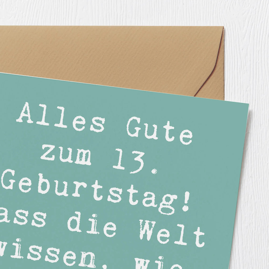 Deluxe Card Saying Alles Gute zum 13. Geburtstag! Lass die Welt wissen, wie einzigartig du bist! Glückwunschkarte, Klappkarte, Karte, Hochwertige Grußkarte, Grußkarte, Hochzeitskarte, Hochwertige Klappkarte, Geburtstagskarte, Einladungskarte, Geburtstag, Geburtstagsgeschenk, Geschenk