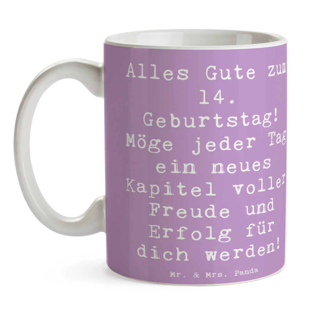 Mug Saying Alles Gute zum 14. Geburtstag! Möge jeder Tag ein neues Kapitel voller Freude und Erfolg für dich werden! Tasse mit Zitaten, Tasse mit Motiven, Tasse, Geschenktasse, Bürotasse, Porzellantasse, Keramiktasse, Teetasse, Kaffeetasse, Geburtstag, Geburtstagsgeschenk, Geschenk
