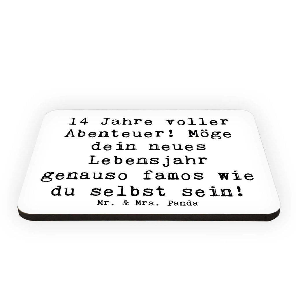 Magnet Saying 14 Jahre voller Abenteuer! Möge dein neues Lebensjahr genauso famos wie du selbst sein! Notiz Magnet, Kühlschrank Dekoration, Pinnwandmagnet, Dekomagnet, Whiteboard Magnet, Kühlschrankmagnet, Souvenir Magnet, Motivmagnete, Geburtstag, Geburtstagsgeschenk, Geschenk