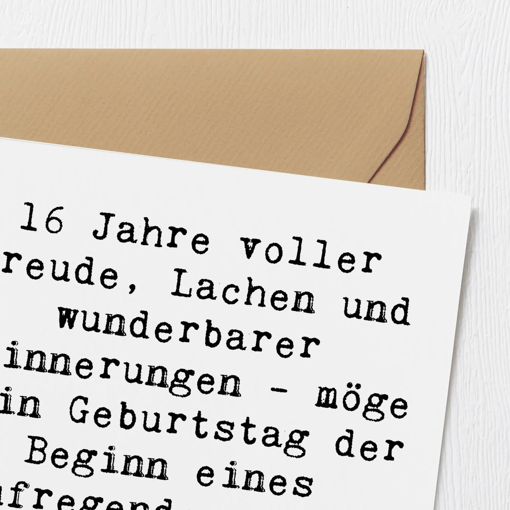 Deluxe Card Saying 16 Jahre voller Freude, Lachen und wunderbarer Erinnerungen - möge dein Geburtstag der Beginn eines aufregenden neuen Lebensabschnitts sein! Hochwertige Klappkarte, Karte, Geburtstagskarte, Glückwunschkarte, Klappkarte, Hochzeitskarte, Hochwertige Grußkarte, Einladungskarte, Grußkarte, Geburtstag, Geburtstagsgeschenk, Geschenk