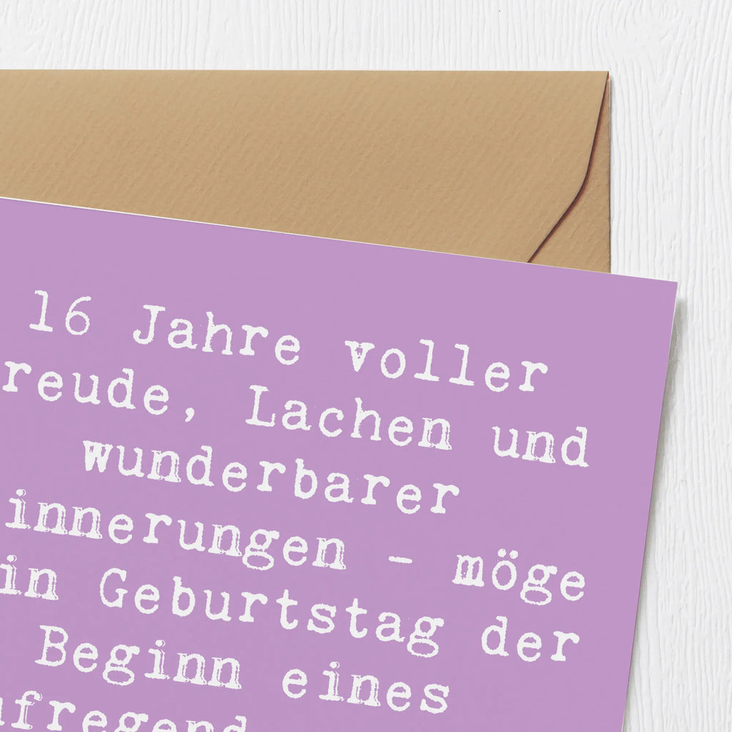 Deluxe Card Saying 16 Jahre voller Freude, Lachen und wunderbarer Erinnerungen - möge dein Geburtstag der Beginn eines aufregenden neuen Lebensabschnitts sein! Hochwertige Klappkarte, Karte, Geburtstagskarte, Glückwunschkarte, Klappkarte, Hochzeitskarte, Hochwertige Grußkarte, Einladungskarte, Grußkarte, Geburtstag, Geburtstagsgeschenk, Geschenk
