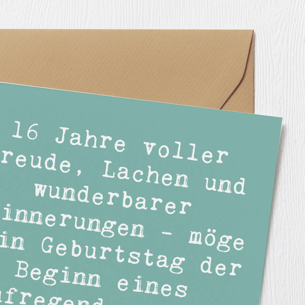 Deluxe Card Saying 16 Jahre voller Freude, Lachen und wunderbarer Erinnerungen - möge dein Geburtstag der Beginn eines aufregenden neuen Lebensabschnitts sein! Hochwertige Klappkarte, Karte, Geburtstagskarte, Glückwunschkarte, Klappkarte, Hochzeitskarte, Hochwertige Grußkarte, Einladungskarte, Grußkarte, Geburtstag, Geburtstagsgeschenk, Geschenk