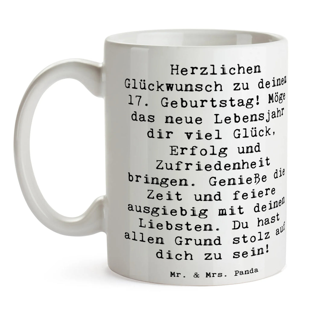 Mug Saying Herzlichen Glückwunsch zu deinem 17. Geburtstag! Möge das neue Lebensjahr dir viel Glück, Erfolg und Zufriedenheit bringen. Genieße die Zeit und feiere ausgiebig mit deinen Liebsten. Du hast allen Grund stolz auf dich zu sein! Tasse mit Motiven, Teetasse, Tasse, Bürotasse, Porzellantasse, Kaffeetasse, Geschenktasse, Tasse mit Zitaten, Keramiktasse, Geburtstag, Geburtstagsgeschenk, Geschenk