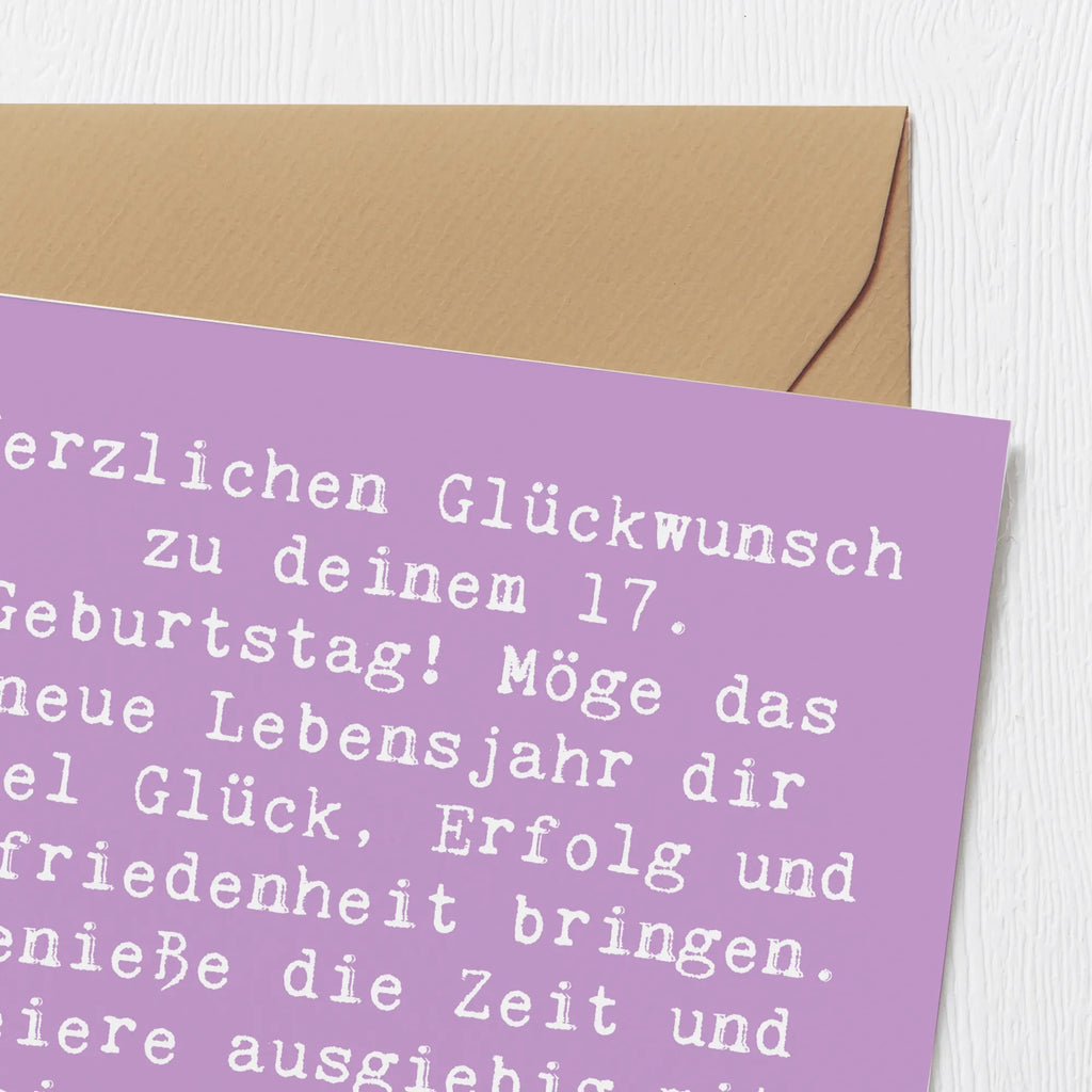 Deluxe Karte Spruch 17. Geburtstag Karte, Hochwertige Grußkarte, Geburtstagskarte, Hochzeitskarte, Hochwertige Klappkarte, Klappkarte, Grußkarte, Einladungskarte, Glückwunschkarte, Geburtstag, Geburtstagsgeschenk, Geschenk