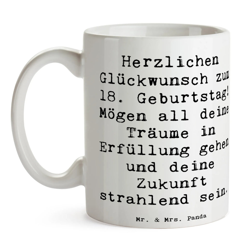 Mug Saying Herzlichen Glückwunsch zum 18. Geburtstag! Mögen all deine Träume in Erfüllung gehen und deine Zukunft strahlend sein. Teetasse, Keramiktasse, Tasse mit Motiven, Kaffeetasse, Tasse, Bürotasse, Porzellantasse, Tasse mit Zitaten, Geschenktasse, Geburtstag, Geburtstagsgeschenk, Geschenk
