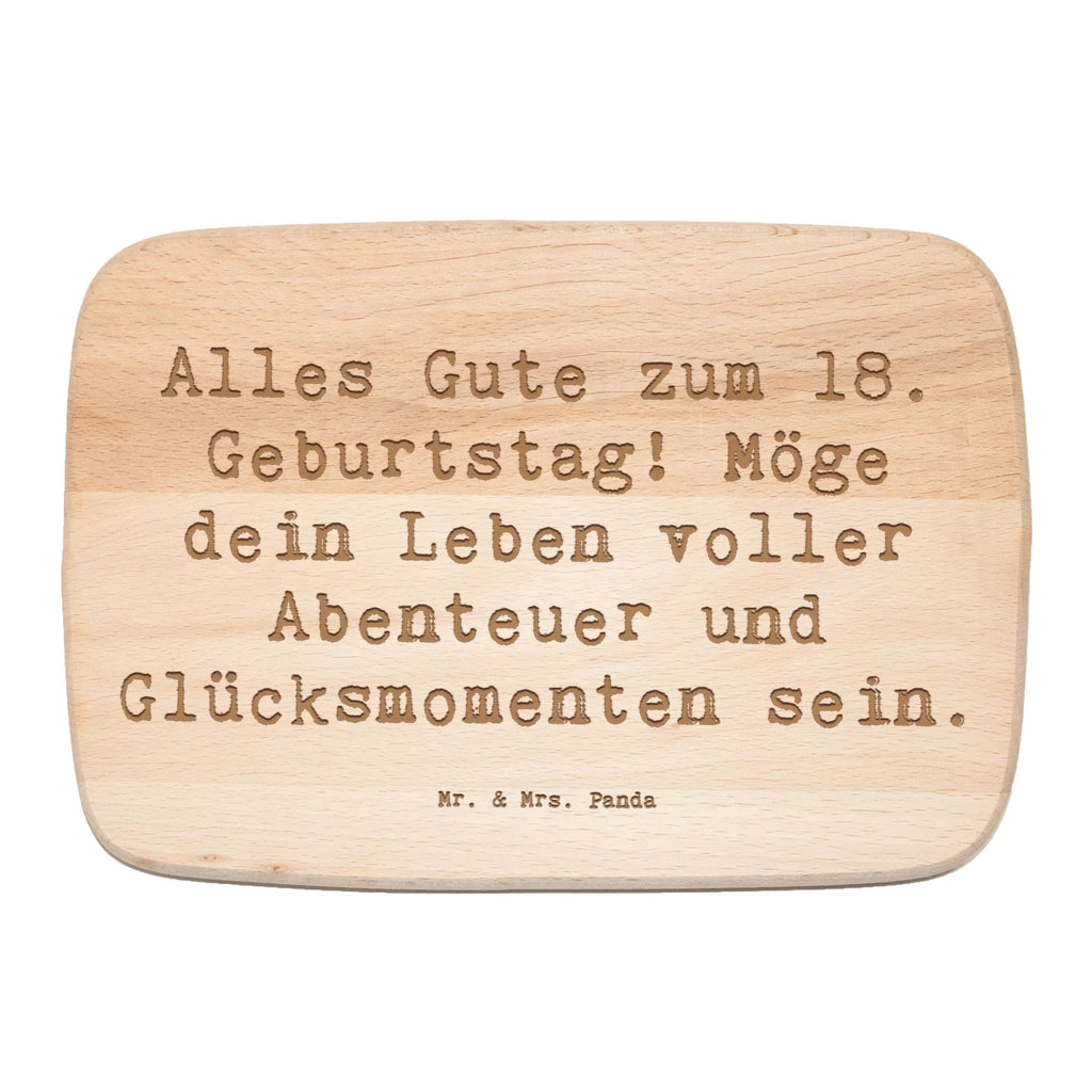Śniadaniowa deska Przysłowie Alles Gute zum 18. Geburtstag! Möge dein Leben voller Abenteuer und Glücksmomenten sein. Urodziny, prezent urodzinowy, prezent