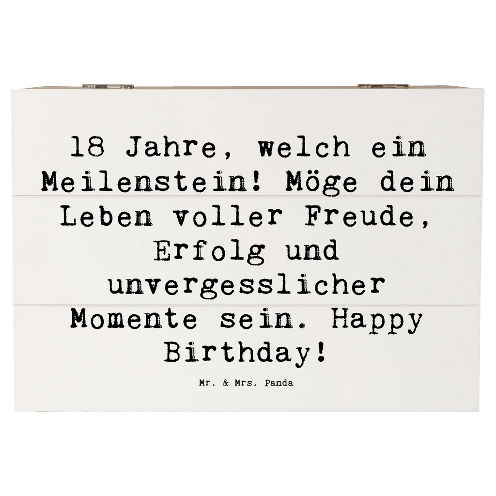 Wooden chest Saying 18 Jahre, welch ein Meilenstein! Möge dein Leben voller Freude, Erfolg und unvergesslicher Momente sein. Happy Birthday! Erinnerungskiste, Kiste, Erinnerungsbox, XXL, Schatzkiste, Geschenkdose, Schatulle, Holzkiste, Dekokiste, Geschenkbox, Truhe, Aufbewahrungsbox, Geburtstag, Geburtstagsgeschenk, Geschenk