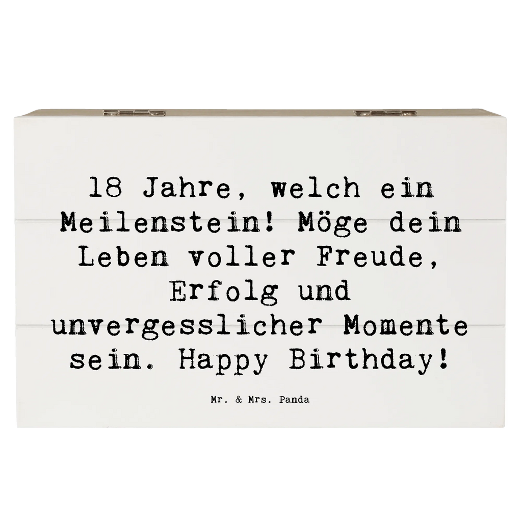 Wooden chest Saying 18 Jahre, welch ein Meilenstein! Möge dein Leben voller Freude, Erfolg und unvergesslicher Momente sein. Happy Birthday! Erinnerungskiste, Kiste, Erinnerungsbox, XXL, Schatzkiste, Geschenkdose, Schatulle, Holzkiste, Dekokiste, Geschenkbox, Truhe, Aufbewahrungsbox, Geburtstag, Geburtstagsgeschenk, Geschenk