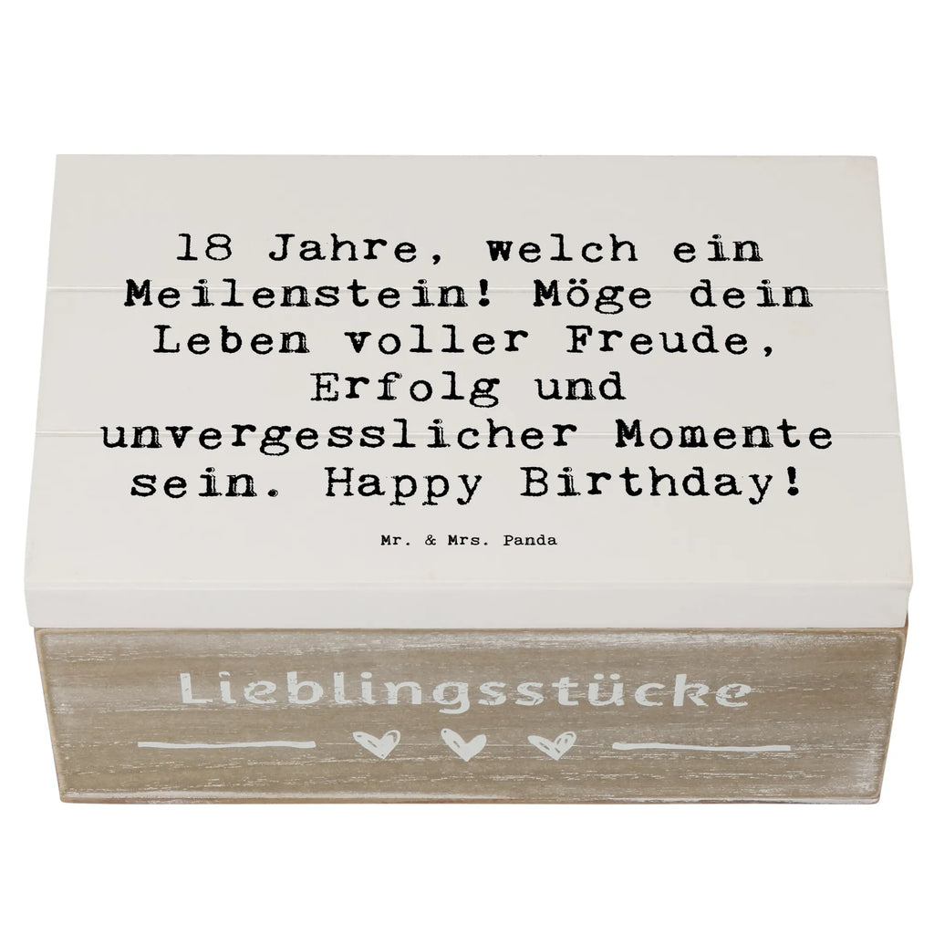 Wooden chest Saying 18 Jahre, welch ein Meilenstein! Möge dein Leben voller Freude, Erfolg und unvergesslicher Momente sein. Happy Birthday! Erinnerungskiste, Kiste, Erinnerungsbox, XXL, Schatzkiste, Geschenkdose, Schatulle, Holzkiste, Dekokiste, Geschenkbox, Truhe, Aufbewahrungsbox, Geburtstag, Geburtstagsgeschenk, Geschenk