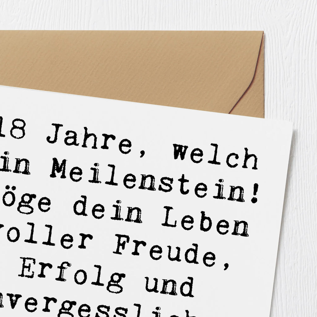 Deluxe Karte Spruch 18. Geburtstag Meilenstein Hochwertige Grußkarte, Karte, Einladungskarte, Hochwertige Klappkarte, Grußkarte, Glückwunschkarte, Klappkarte, Geburtstagskarte, Hochzeitskarte, Geburtstag, Geburtstagsgeschenk, Geschenk
