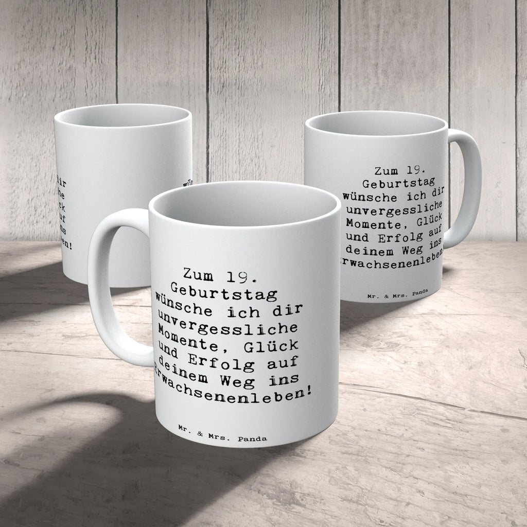 Tasse Spruch 19. Geburtstag Wünsche Porzellantasse, Tasse, Tasse mit Motiven, Geschenktasse, Kaffeetasse, Tasse mit Zitaten, Bürotasse, Keramiktasse, Teetasse, Geburtstag, Geburtstagsgeschenk, Geschenk
