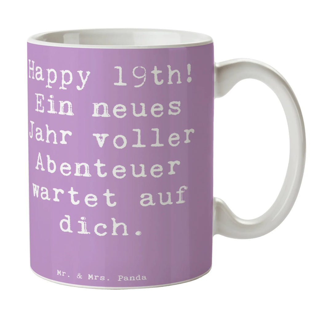 Tasse Spruch 19. Geburtstag Abenteuer Porzellantasse, Bürotasse, Tasse, Tasse mit Motiven, Keramiktasse, Kaffeetasse, Geschenktasse, Teetasse, Tasse mit Zitaten, Geburtstag, Geburtstagsgeschenk, Geschenk