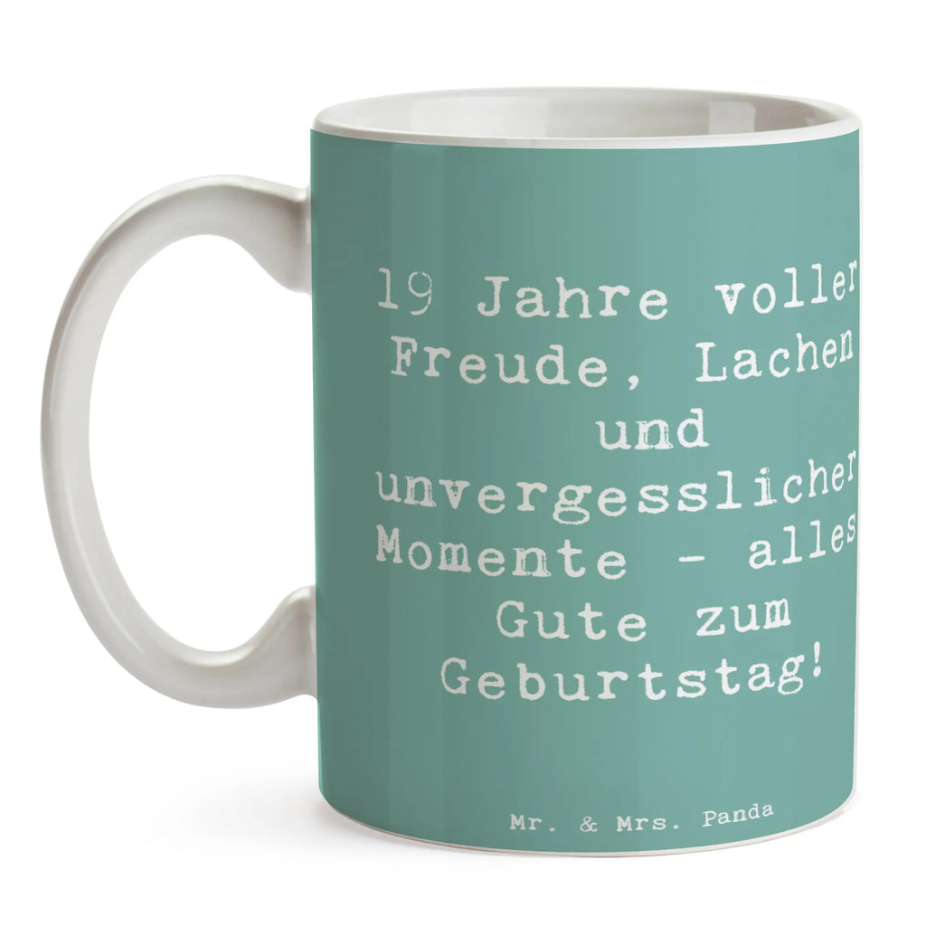 Tasse Spruch 19. Geburtstag Freude Tasse mit Motiven, Tasse mit Zitaten, Porzellantasse, Teetasse, Geschenktasse, Bürotasse, Kaffeetasse, Tasse, Keramiktasse, Geburtstag, Geburtstagsgeschenk, Geschenk