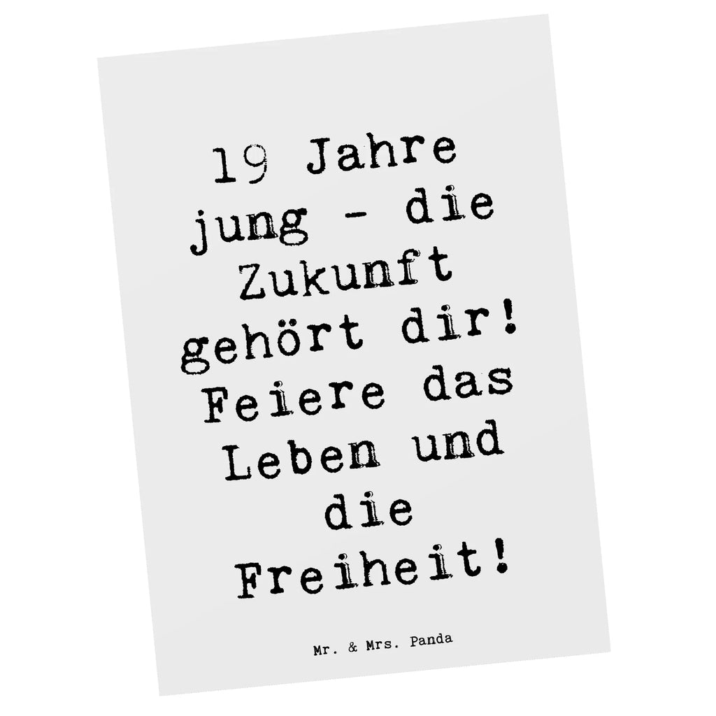 Postcard Saying 19 Jahre jung - die Zukunft gehört dir! Feiere das Leben und die Freiheit! Geburtstagskarte, Grußkarte, Karte, Einladung, Ansichtskarte, Dankeskarte, Ansichtskarten, Einladung Geburtstag, Geschenkkarte, Postkarte, Einladungskarten Geburtstag, Einladungskarte, Geburtstag, Geburtstagsgeschenk, Geschenk