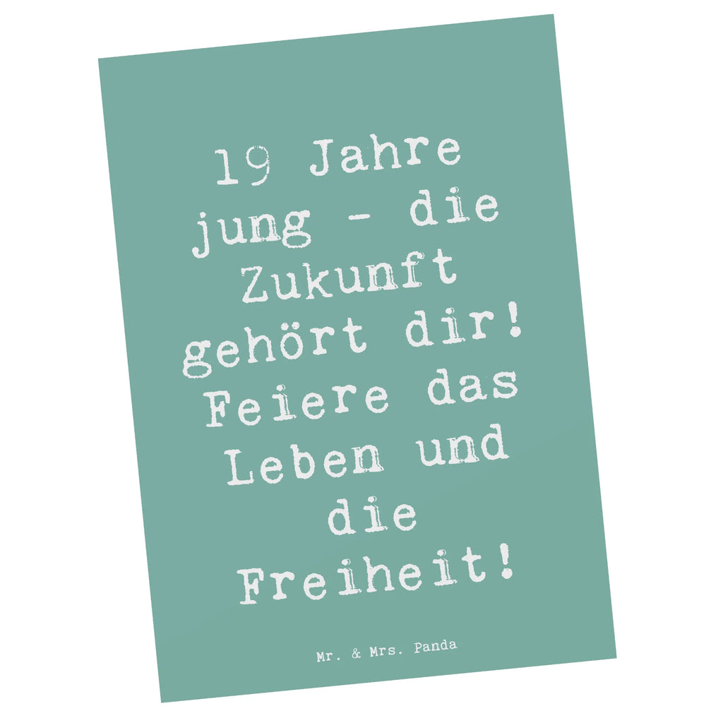 Postcard Saying 19 Jahre jung - die Zukunft gehört dir! Feiere das Leben und die Freiheit! Geburtstagskarte, Grußkarte, Karte, Einladung, Ansichtskarte, Dankeskarte, Ansichtskarten, Einladung Geburtstag, Geschenkkarte, Postkarte, Einladungskarten Geburtstag, Einladungskarte, Geburtstag, Geburtstagsgeschenk, Geschenk