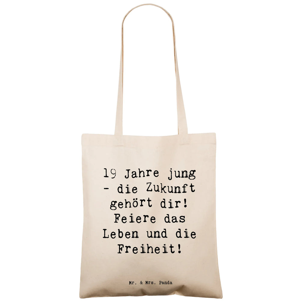 Tragetasche Spruch 19. Geburtstag Stoffbeutel, Stofftasche, Umhängetasche, Einkaufstasche, Tasche, Schultertasche, Beuteltasche, Badetasche, Shopper, Tragetasche, Jutetasche, Beutel, Jutebeutel, Strandtasche, Einkaufstüte, Laptoptasche, Geburtstag, Geburtstagsgeschenk, Geschenk