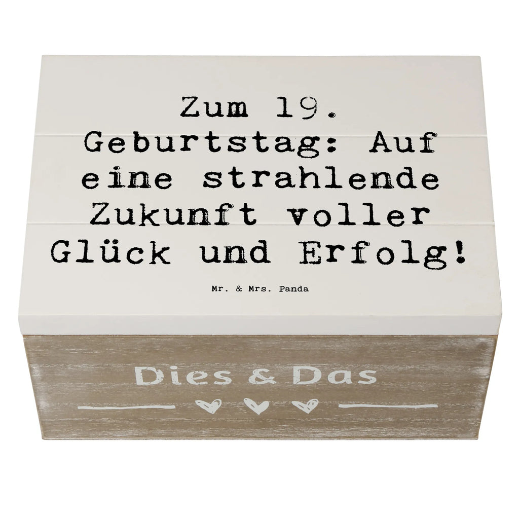 Holzkiste Spruch 19. Geburtstag Zukunft XXL, Erinnerungsbox, Holzkiste, Truhe, Erinnerungskiste, Dekokiste, Geschenkdose, Schatulle, Geschenkbox, Aufbewahrungsbox, Schatzkiste, Kiste, Geburtstag, Geburtstagsgeschenk, Geschenk