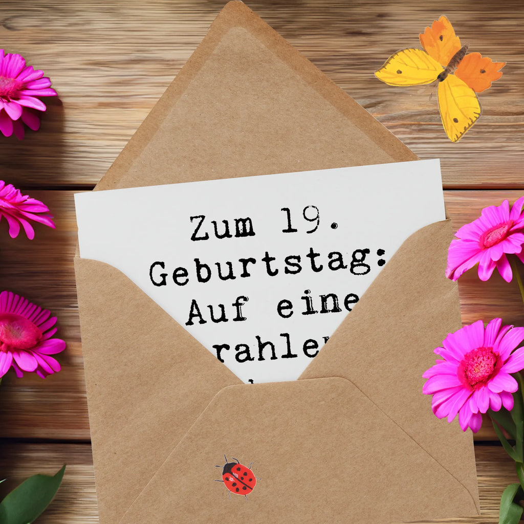 Deluxe Karte Spruch 19. Geburtstag Zukunft Hochzeitskarte, Hochwertige Klappkarte, Geburtstagskarte, Grußkarte, Hochwertige Grußkarte, Einladungskarte, Karte, Klappkarte, Glückwunschkarte, Geburtstag, Geburtstagsgeschenk, Geschenk