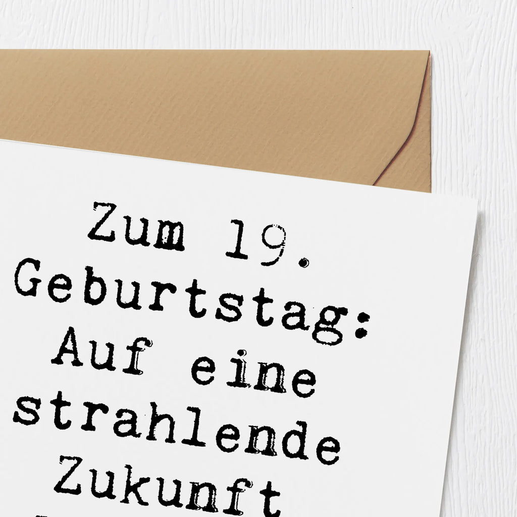 Deluxe Karte Spruch 19. Geburtstag Zukunft Hochzeitskarte, Hochwertige Klappkarte, Geburtstagskarte, Grußkarte, Hochwertige Grußkarte, Einladungskarte, Karte, Klappkarte, Glückwunschkarte, Geburtstag, Geburtstagsgeschenk, Geschenk