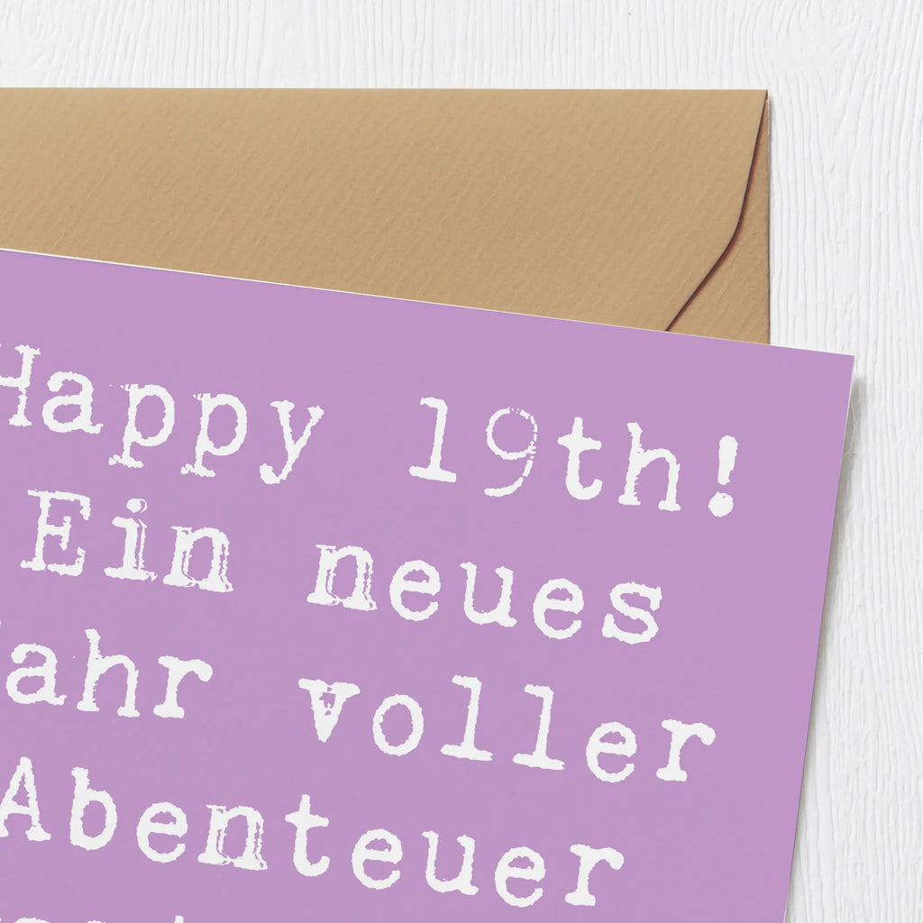 Deluxe Karte Spruch 19. Geburtstag Abenteuer Hochzeitskarte, Einladungskarte, Klappkarte, Grußkarte, Hochwertige Klappkarte, Glückwunschkarte, Geburtstagskarte, Karte, Hochwertige Grußkarte, Geburtstag, Geburtstagsgeschenk, Geschenk