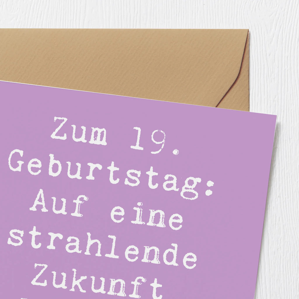 Deluxe Karte Spruch 19. Geburtstag Zukunft Hochzeitskarte, Hochwertige Klappkarte, Geburtstagskarte, Grußkarte, Hochwertige Grußkarte, Einladungskarte, Karte, Klappkarte, Glückwunschkarte, Geburtstag, Geburtstagsgeschenk, Geschenk