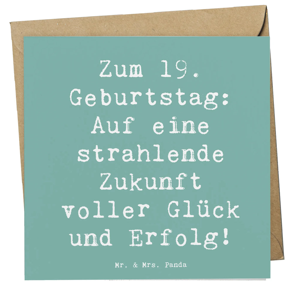 Deluxe Karte Spruch 19. Geburtstag Zukunft Hochzeitskarte, Hochwertige Klappkarte, Geburtstagskarte, Grußkarte, Hochwertige Grußkarte, Einladungskarte, Karte, Klappkarte, Glückwunschkarte, Geburtstag, Geburtstagsgeschenk, Geschenk