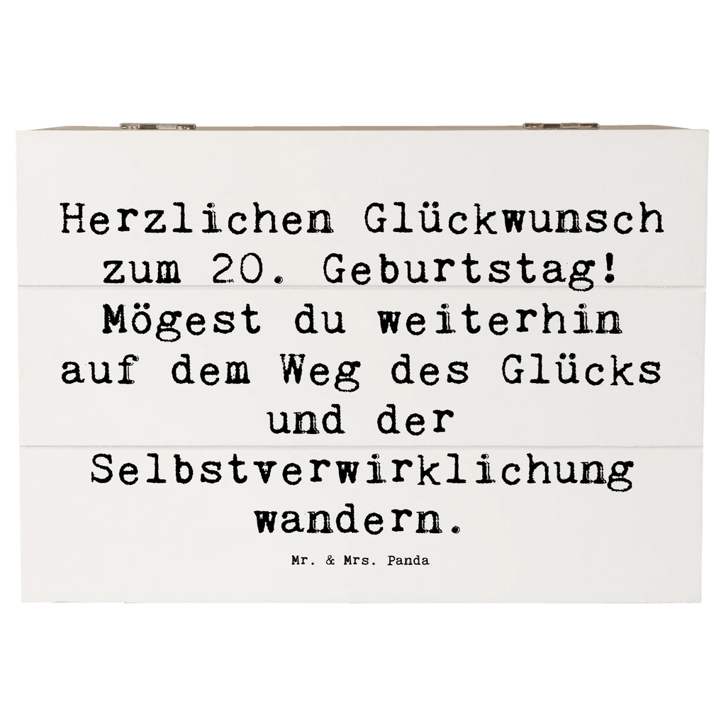 Wooden chest Saying Herzlichen Glückwunsch zum 20. Geburtstag! Mögest du weiterhin auf dem Weg des Glücks und der Selbstverwirklichung wandern. Schatzkiste, Kiste, Dekokiste, Aufbewahrungsbox, Truhe, Holzkiste, Geschenkbox, Erinnerungsbox, Erinnerungskiste, Geschenkdose, Schatulle, XXL, Geburtstag, Geburtstagsgeschenk, Geschenk