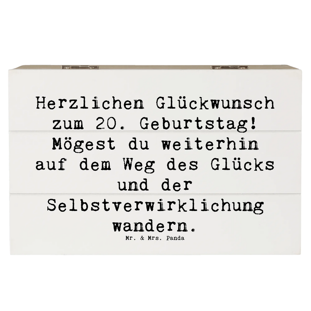 Wooden chest Saying Herzlichen Glückwunsch zum 20. Geburtstag! Mögest du weiterhin auf dem Weg des Glücks und der Selbstverwirklichung wandern. Schatzkiste, Kiste, Dekokiste, Aufbewahrungsbox, Truhe, Holzkiste, Geschenkbox, Erinnerungsbox, Erinnerungskiste, Geschenkdose, Schatulle, XXL, Geburtstag, Geburtstagsgeschenk, Geschenk