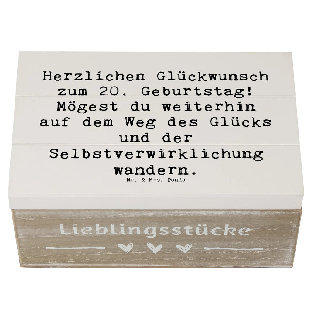 Wooden chest Saying Herzlichen Glückwunsch zum 20. Geburtstag! Mögest du weiterhin auf dem Weg des Glücks und der Selbstverwirklichung wandern. Schatzkiste, Kiste, Dekokiste, Aufbewahrungsbox, Truhe, Holzkiste, Geschenkbox, Erinnerungsbox, Erinnerungskiste, Geschenkdose, Schatulle, XXL, Geburtstag, Geburtstagsgeschenk, Geschenk