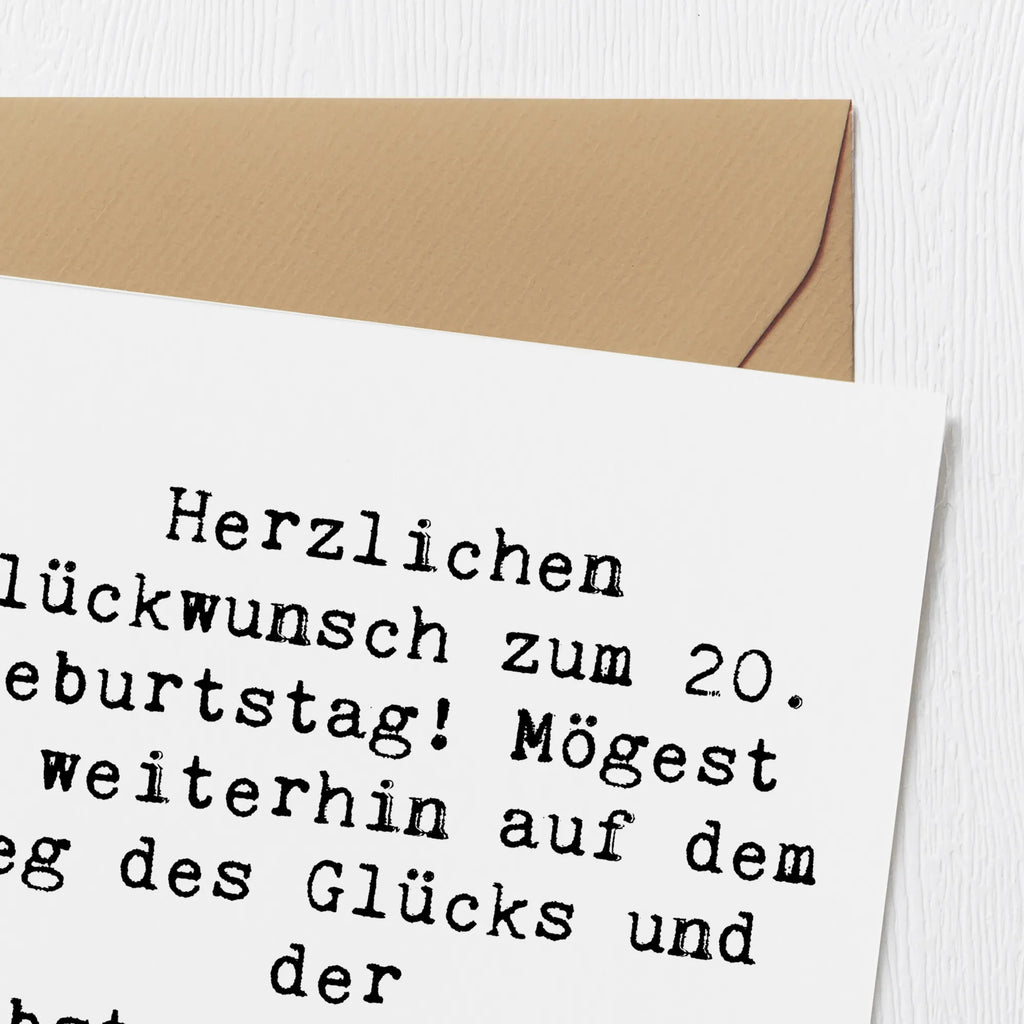 Deluxe Karte Spruch 20. Geburtstag Glückspfad Glückwunschkarte, Geburtstagskarte, Karte, Hochwertige Grußkarte, Grußkarte, Einladungskarte, Klappkarte, Hochwertige Klappkarte, Hochzeitskarte, Geburtstag, Geburtstagsgeschenk, Geschenk