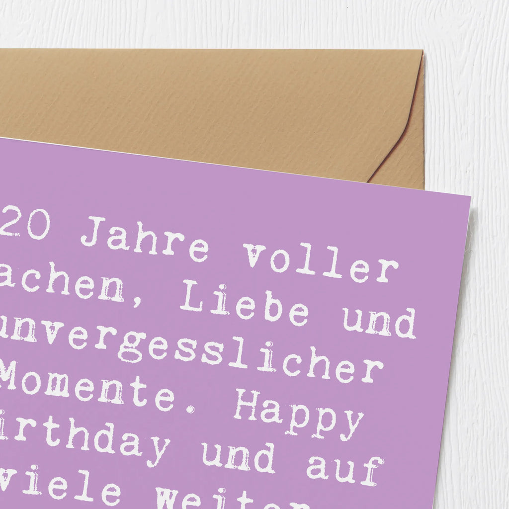Deluxe Card Saying 20 Jahre voller Lachen, Liebe und unvergesslicher Momente. Happy Birthday und auf viele weitere fantastische Jahre! Grußkarte, Hochzeitskarte, Hochwertige Grußkarte, Einladungskarte, Klappkarte, Hochwertige Klappkarte, Geburtstagskarte, Glückwunschkarte, Karte, Geburtstag, Geburtstagsgeschenk, Geschenk