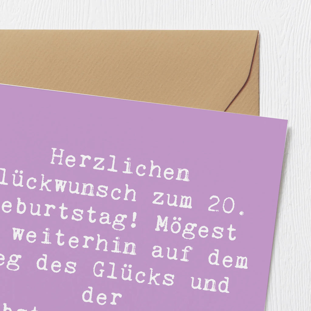 Deluxe Karte Spruch 20. Geburtstag Glückspfad Glückwunschkarte, Geburtstagskarte, Karte, Hochwertige Grußkarte, Grußkarte, Einladungskarte, Klappkarte, Hochwertige Klappkarte, Hochzeitskarte, Geburtstag, Geburtstagsgeschenk, Geschenk
