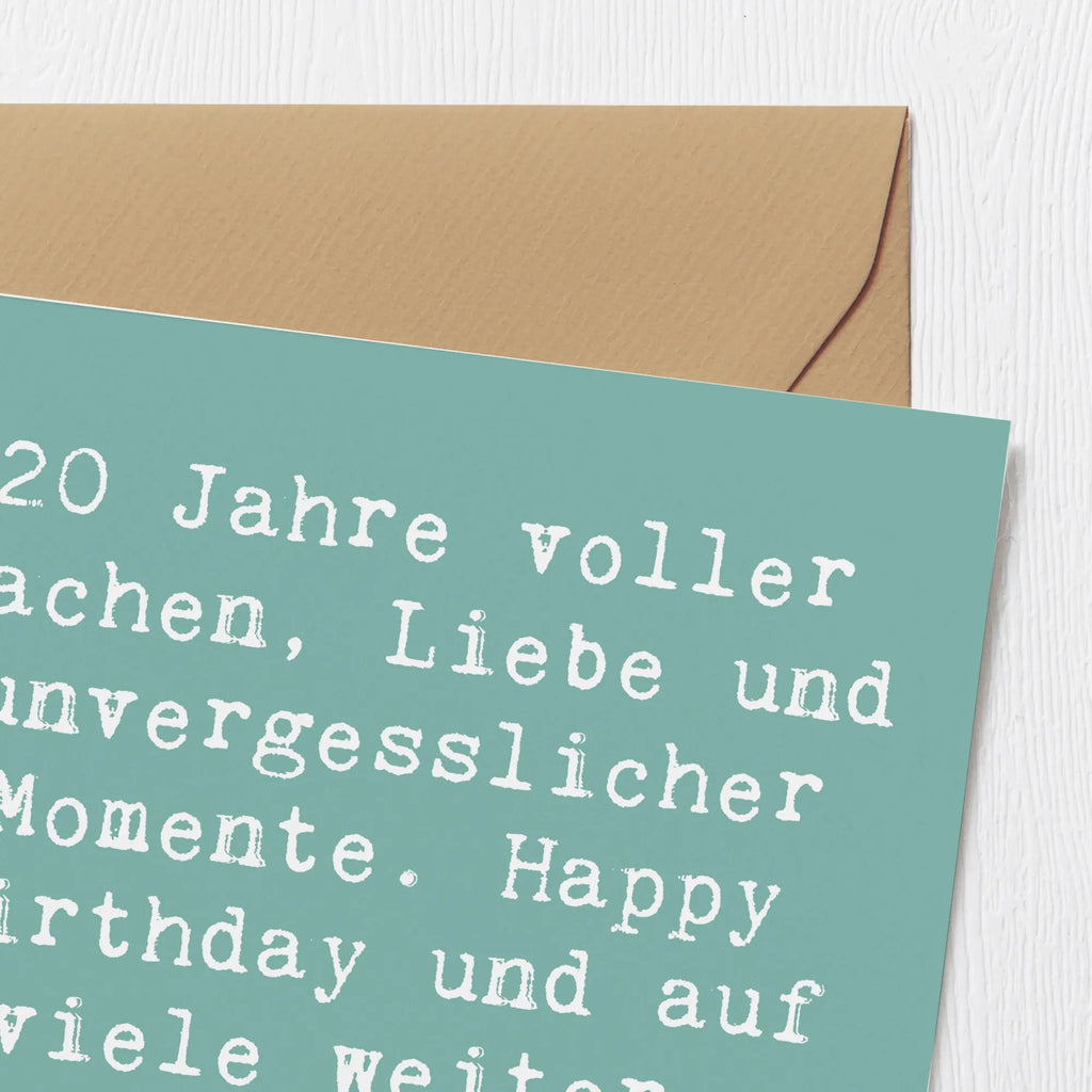 Deluxe Card Saying 20 Jahre voller Lachen, Liebe und unvergesslicher Momente. Happy Birthday und auf viele weitere fantastische Jahre! Grußkarte, Hochzeitskarte, Hochwertige Grußkarte, Einladungskarte, Klappkarte, Hochwertige Klappkarte, Geburtstagskarte, Glückwunschkarte, Karte, Geburtstag, Geburtstagsgeschenk, Geschenk