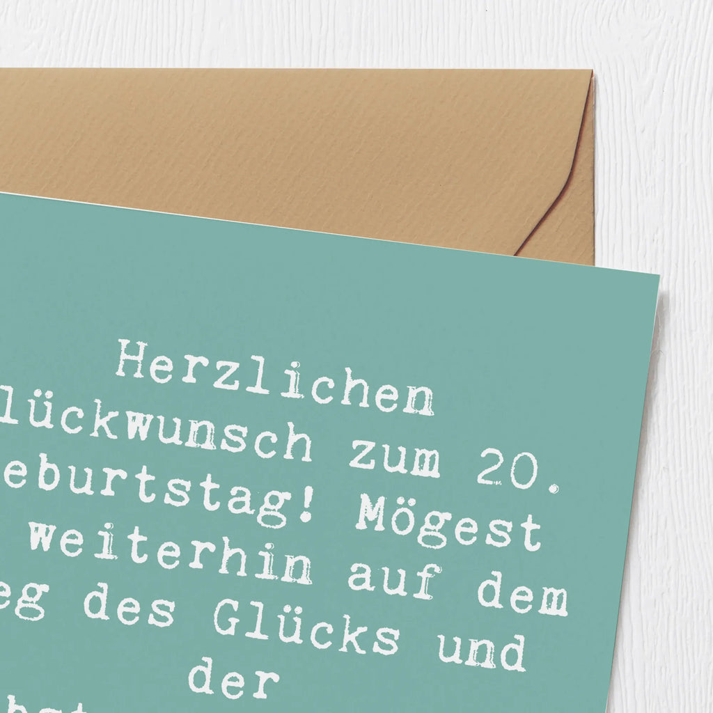 Deluxe Karte Spruch 20. Geburtstag Glückspfad Glückwunschkarte, Geburtstagskarte, Karte, Hochwertige Grußkarte, Grußkarte, Einladungskarte, Klappkarte, Hochwertige Klappkarte, Hochzeitskarte, Geburtstag, Geburtstagsgeschenk, Geschenk