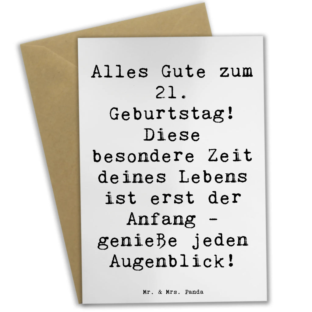 Greetings card Saying Alles Gute zum 21. Geburtstag! Diese besondere Zeit deines Lebens ist erst der Anfang - genieße jeden Augenblick! Glückwunschkarte, Karte, Ansichtskarten, Klappkarte, Grußkarte, Einladungskarte, Geburtstagskarte, Hochzeitskarte, Geburtstag, Geburtstagsgeschenk, Geschenk