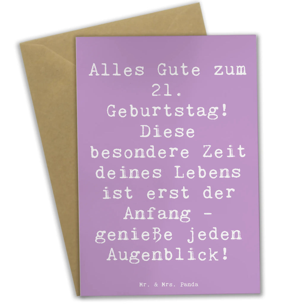 Greetings card Saying Alles Gute zum 21. Geburtstag! Diese besondere Zeit deines Lebens ist erst der Anfang - genieße jeden Augenblick! Glückwunschkarte, Karte, Ansichtskarten, Klappkarte, Grußkarte, Einladungskarte, Geburtstagskarte, Hochzeitskarte, Geburtstag, Geburtstagsgeschenk, Geschenk