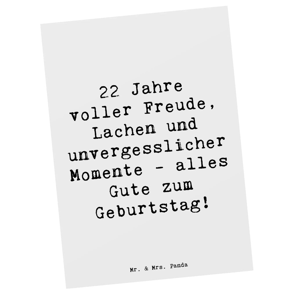Postcard Saying 22 Jahre voller Freude, Lachen und unvergesslicher Momente - alles Gute zum Geburtstag! Geburtstagskarte, Karte, Grußkarte, Ansichtskarten, Dankeskarte, Postkarte, Einladungskarte, Einladung, Einladungskarten Geburtstag, Ansichtskarte, Geschenkkarte, Einladung Geburtstag, Geburtstag, Geburtstagsgeschenk, Geschenk