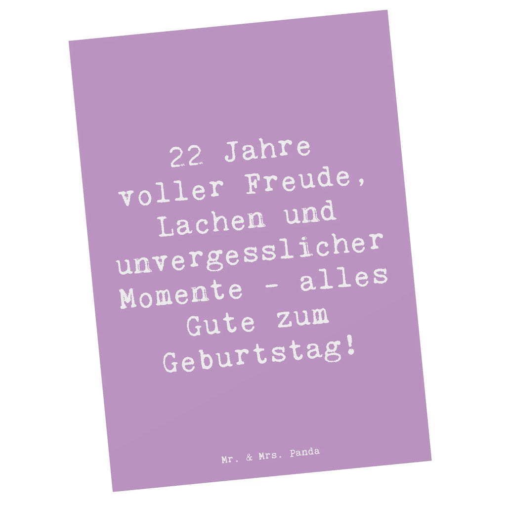 Postcard Saying 22 Jahre voller Freude, Lachen und unvergesslicher Momente - alles Gute zum Geburtstag! Geburtstagskarte, Karte, Grußkarte, Ansichtskarten, Dankeskarte, Postkarte, Einladungskarte, Einladung, Einladungskarten Geburtstag, Ansichtskarte, Geschenkkarte, Einladung Geburtstag, Geburtstag, Geburtstagsgeschenk, Geschenk
