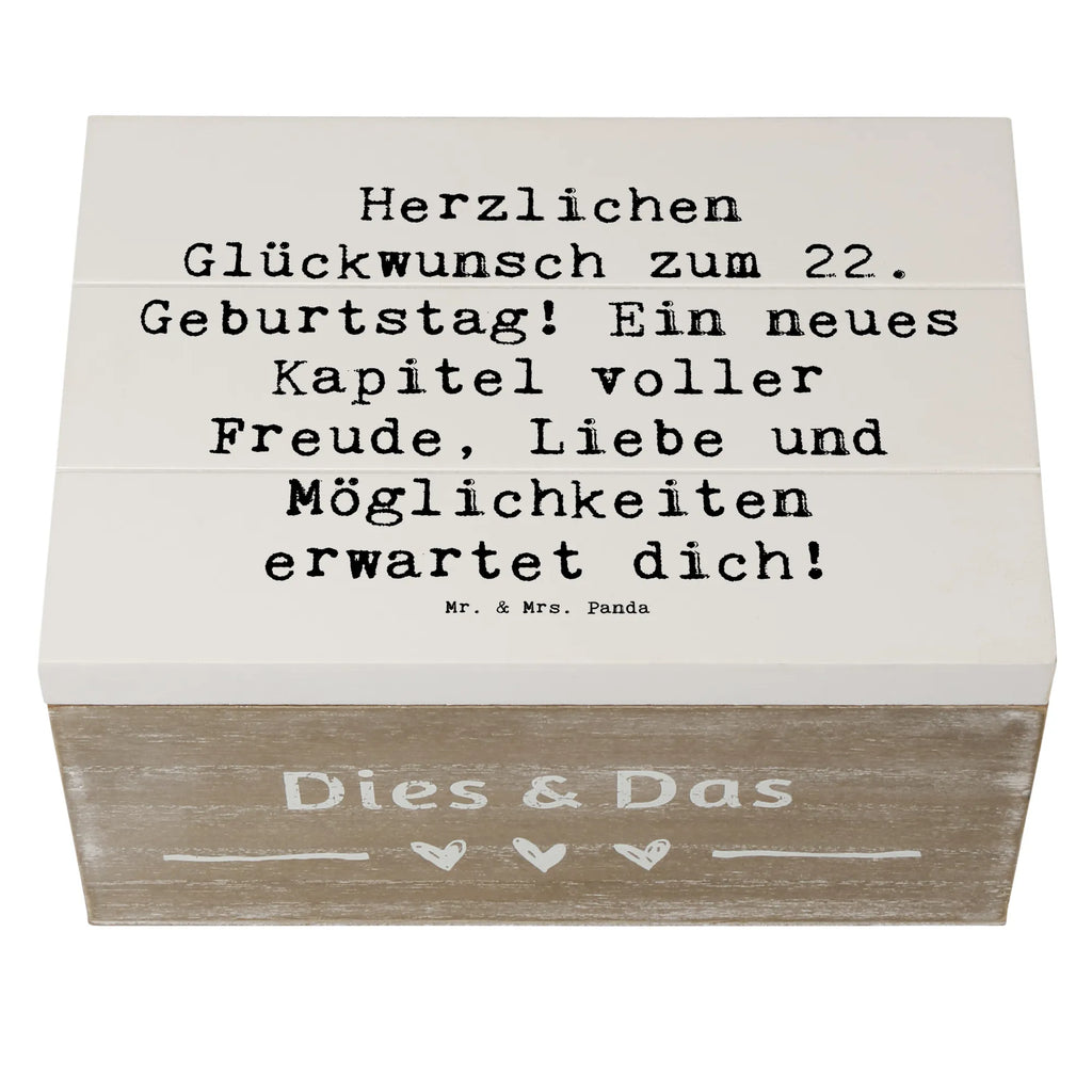 Holzkiste Spruch 22. Geburtstag Dekokiste, Aufbewahrungsbox, Erinnerungsbox, XXL, Truhe, Erinnerungskiste, Kiste, Schatzkiste, Holzkiste, Geschenkdose, Geschenkbox, Schatulle, Geburtstag, Geburtstagsgeschenk, Geschenk