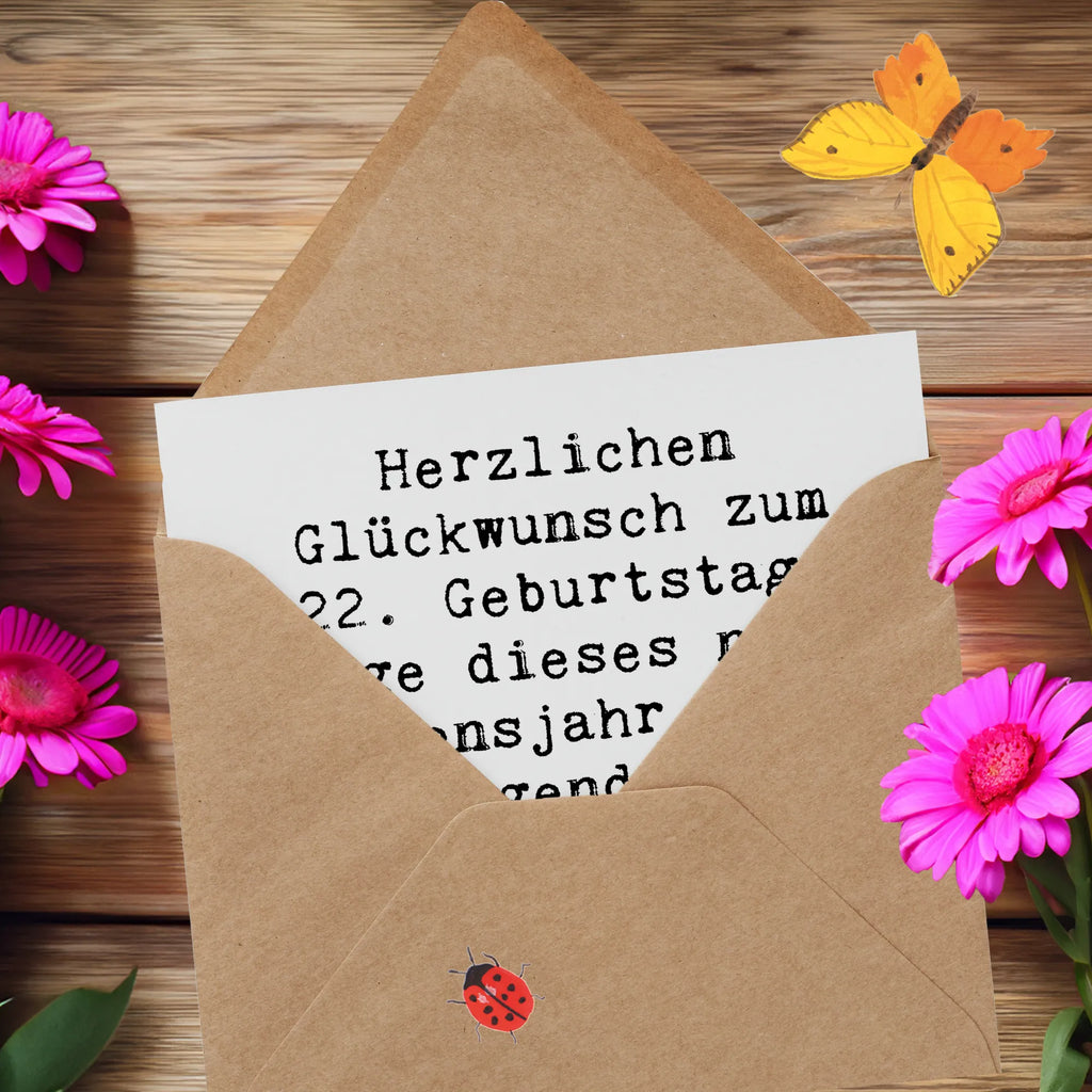Deluxe Card Saying Herzlichen Glückwunsch zum 22. Geburtstag! Möge dieses neue Lebensjahr noch aufregender und erfolgreicher werden als die vorherigen. Hochwertige Klappkarte, Karte, Hochwertige Grußkarte, Klappkarte, Geburtstagskarte, Einladungskarte, Hochzeitskarte, Glückwunschkarte, Grußkarte, Geburtstag, Geburtstagsgeschenk, Geschenk