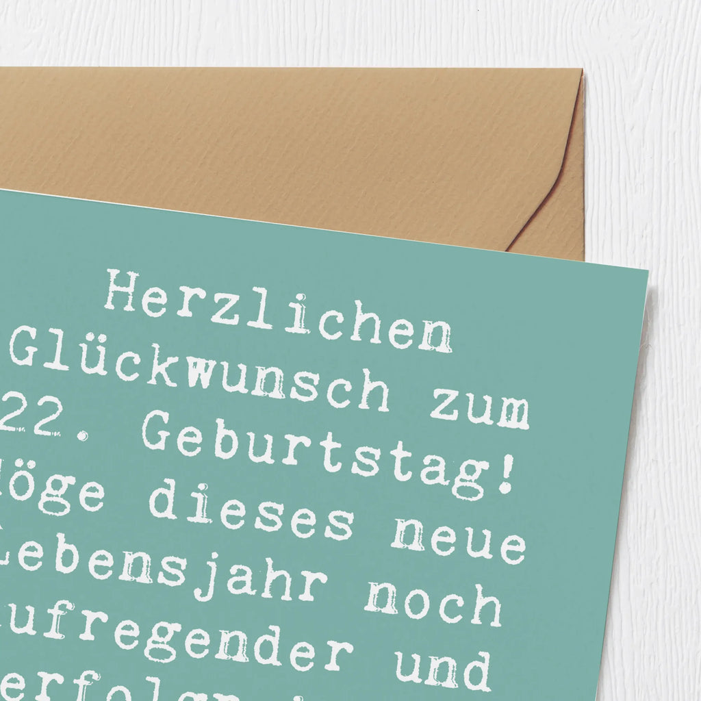 Deluxe Card Saying Herzlichen Glückwunsch zum 22. Geburtstag! Möge dieses neue Lebensjahr noch aufregender und erfolgreicher werden als die vorherigen. Hochwertige Klappkarte, Karte, Hochwertige Grußkarte, Klappkarte, Geburtstagskarte, Einladungskarte, Hochzeitskarte, Glückwunschkarte, Grußkarte, Geburtstag, Geburtstagsgeschenk, Geschenk
